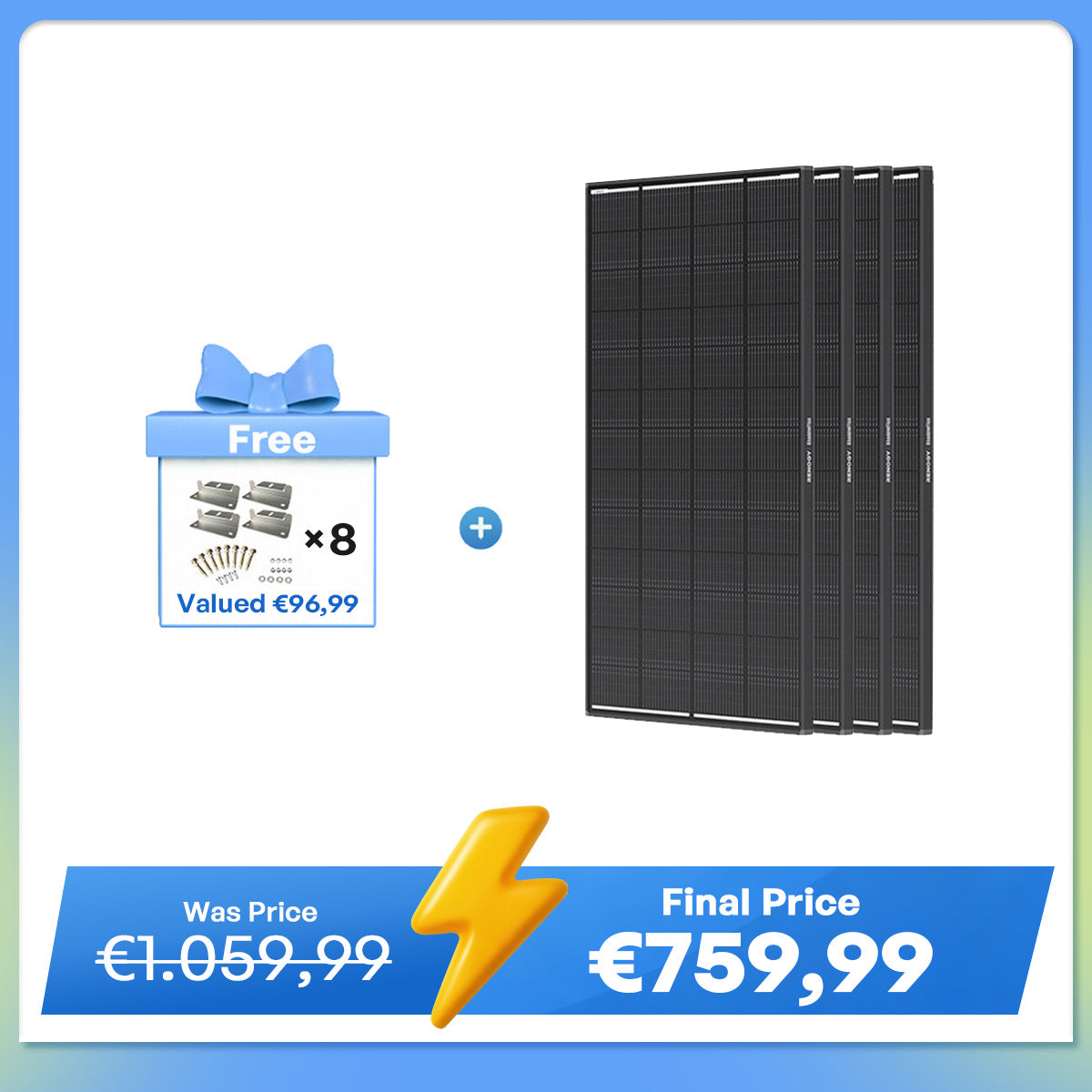 ShadowFlux 12V 200W Anti-Shading Solar Panel