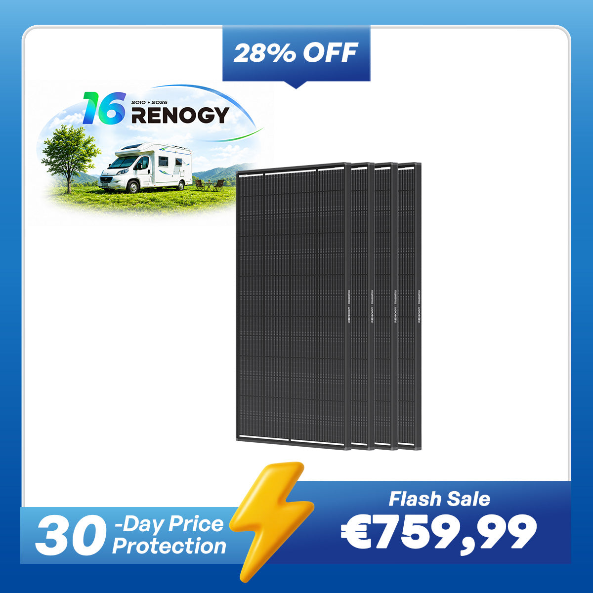 ShadowFlux 12V 200W Anti-Shading Solar Panel