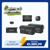 5,12kWh Caravan Power System | 3000W Inverter (EU Plug, 2-Pin), 200Ah Lithium Battery x2
